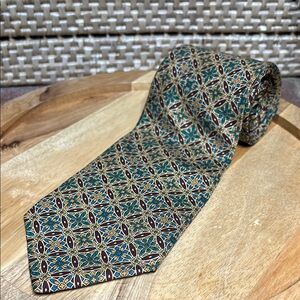 Keys & Lockwood 100% silk men's Tie Geometric Patterned vintage